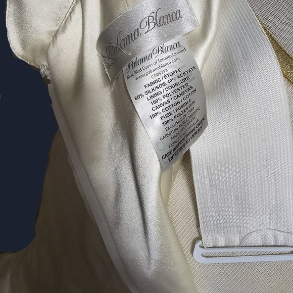 Vintage Paloma Blanca Mermaid Silk Satin Wedding Gown - Size 6 - Picture 6 of 6